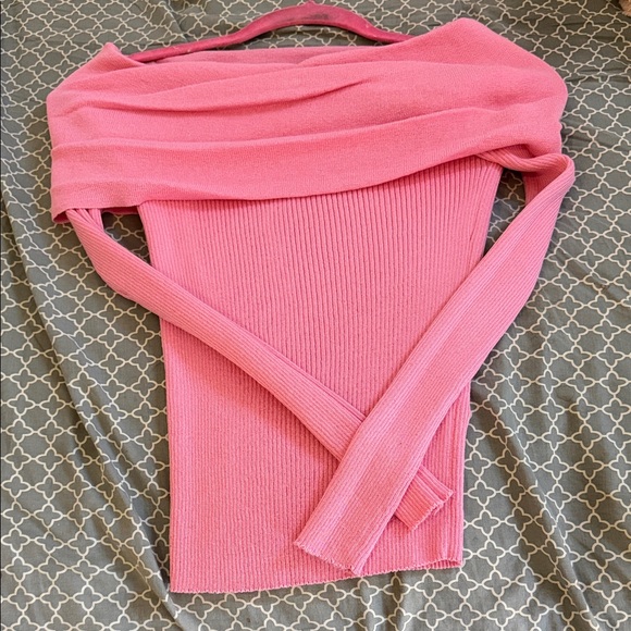 Zara Sweaters - Zara Vibrant Pink Off-Shoulder Sweater